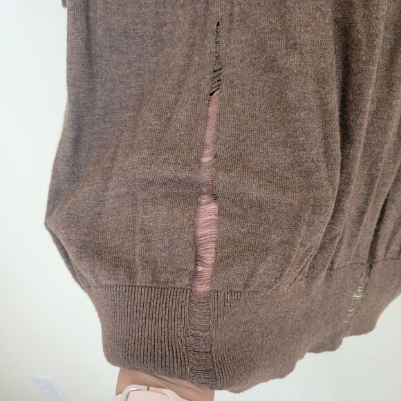 Stussy En Noir Knitwear Destroyed Sweater top Size Small Distressed Brown Grunge - Picture 6 of 16